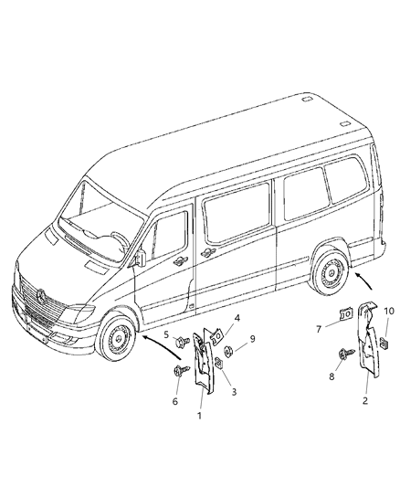 2007 Dodge Sprinter 3500 Guard-Splash Diagram for 1HD72DX9AA