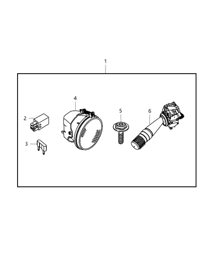 2009 Jeep Grand Cherokee Light Kit - Fog Diagram