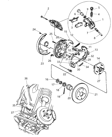 2003 Chrysler 300M Brake Rotor Diagram for V5019018AA