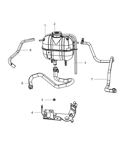 2008 Dodge Grand Caravan Coolant Recovery Bottle Diagram 1