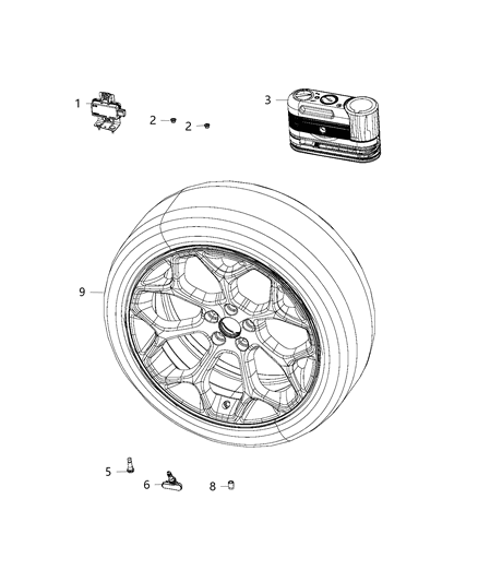 2017 Chrysler 300 Sensor, Tire Pressure Diagram