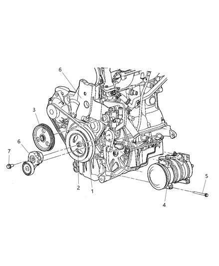 2004 Chrysler PT Cruiser Pulley & Related Parts Diagram 3