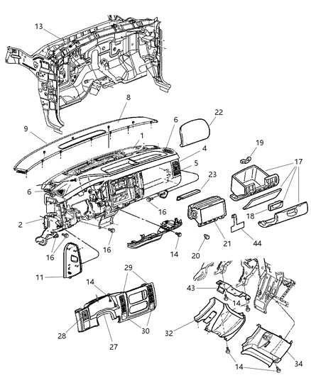 2003 Dodge Durango Instrument Panel Diagram