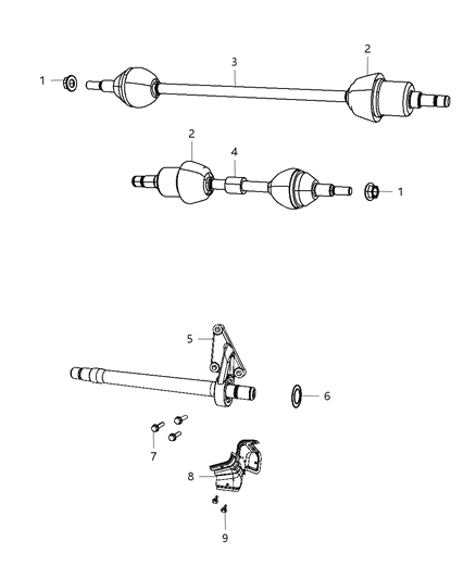 2015 Ram C/V Front Axle Drive Shaft Diagram