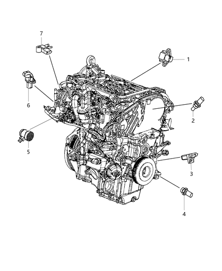 2016 Jeep Cherokee Sensors, Engine Diagram 1