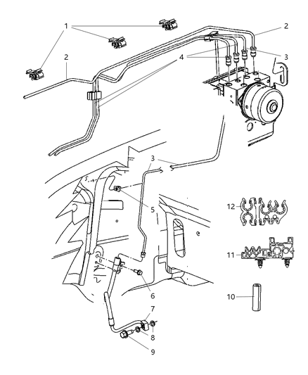 2005 Jeep Grand Cherokee Line-Brake Diagram for 52089230AD