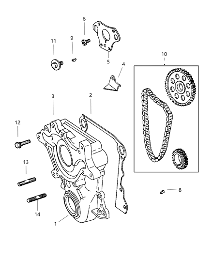 1997 Dodge Ram 1500 Timing Gear & Cover Diagram 1