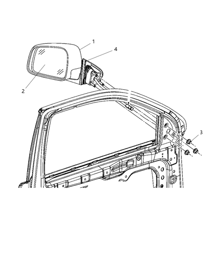 2019 Jeep Grand Cherokee Outside Rearview Mirror Diagram for 5VB44TBFAE