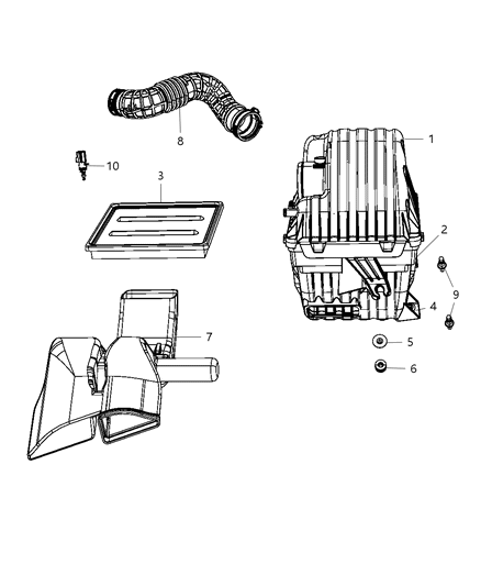 2008 Dodge Avenger Duct-Clean Air Diagram for 4891824AA