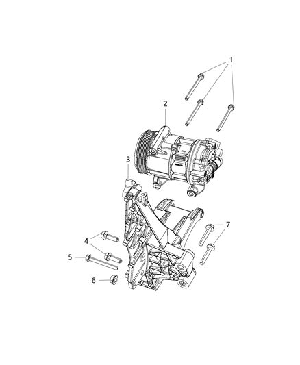 2020 Jeep Compass A/C Compressor Mounting Diagram 1