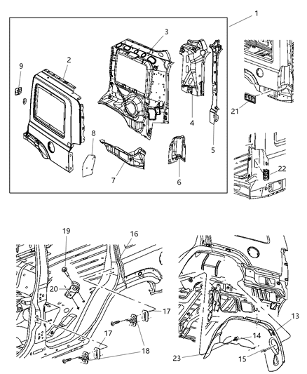 2008 Jeep Commander Rear Aperture, Quarter Panel Diagram