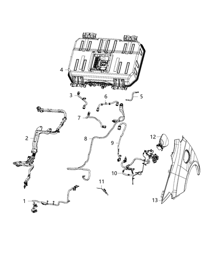 2018 Chrysler Pacifica Battery Positive Wiring Diagram for 68242744AE