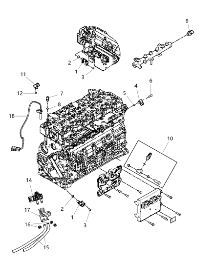 2012 Ram 4500 Sensors - Engine Diagram