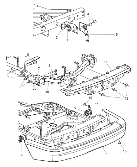 2006 Dodge Durango Bracket-Bumper Diagram for 55077570AE