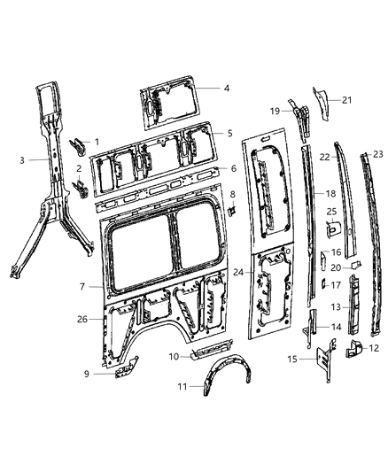 2009 Dodge Sprinter 3500 Roof Panel Diagram 3