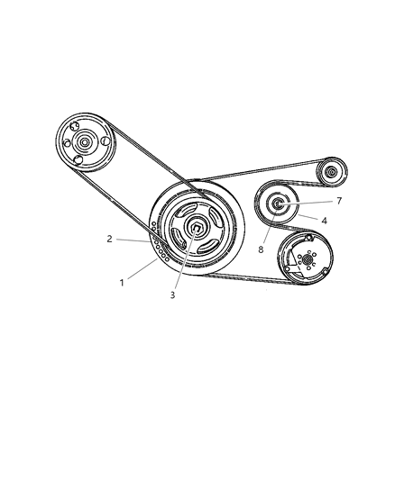 2000 Dodge Stratus Pulley & Related Parts Diagram