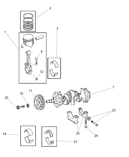 2001 Chrysler Prowler Crankshaft & Piston Diagram