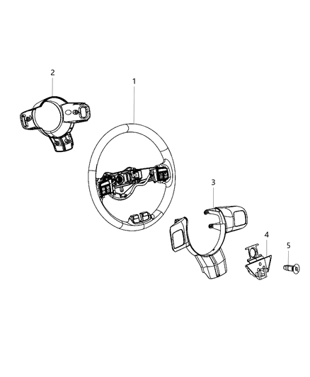 2013 Jeep Grand Cherokee Cover-Steering Wheel Back Diagram for 1TE63HL9AB