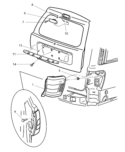 1999 Jeep Grand Cherokee Lamp - Rear End Diagram