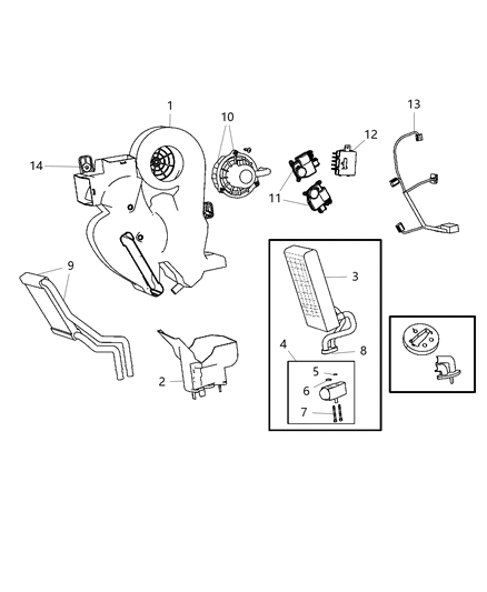 2016 Dodge Grand Caravan A/C & Heater Unit Rear Diagram