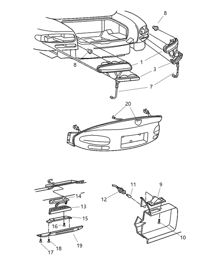 2001 Dodge Viper Lamps & Wiring - Rear Diagram