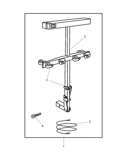 2000 Dodge Neon Ski Carrier - Hitch Mount Diagram