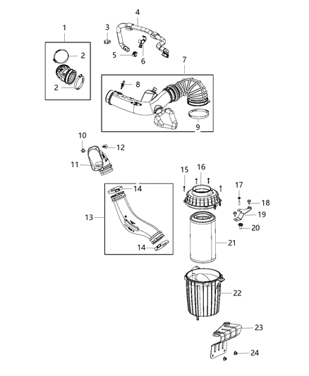 2015 Ram ProMaster 3500 Air Cleaner Diagram 2