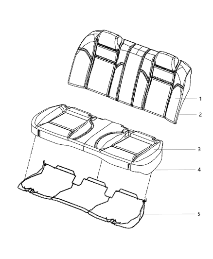 2014 Dodge Charger Rear Seat - Bench Diagram 1