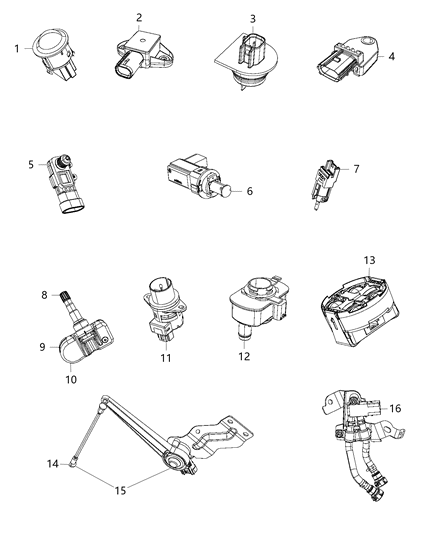 2017 Ram 3500 Linkage-Height Sensing Diagram for 68230397AA