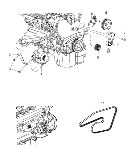 2008 Chrysler 300 Alternator & Related Parts Diagram 2