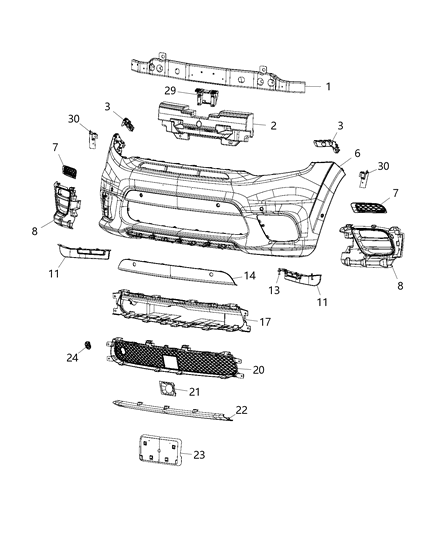 2017 Jeep Grand Cherokee Grille-FASCIA Diagram for 68273048AA