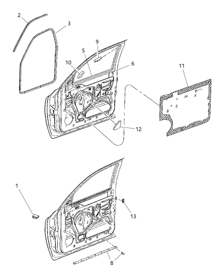 2000 Dodge Durango Shield-Front Door Diagram for 55256394AC