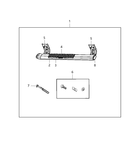 2018 Ram 2500 Step Kit, Tubular Side Diagram 1