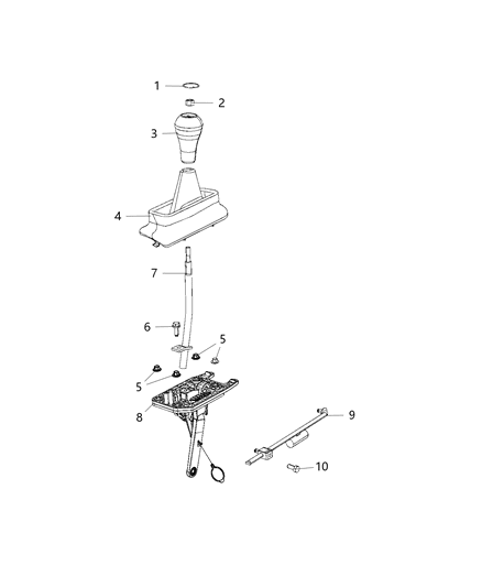 2019 Ram 2500 Gearshift Controls Diagram 1