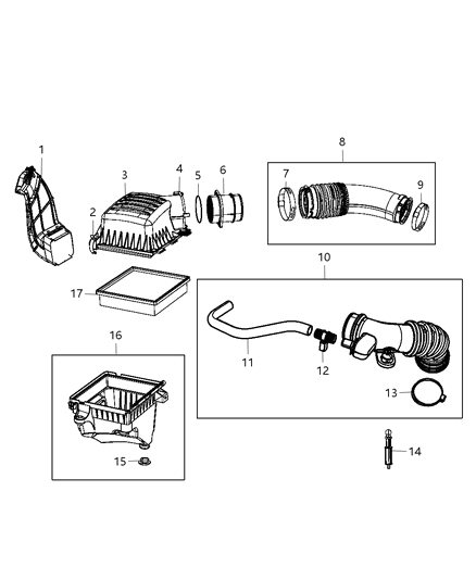 2012 Jeep Grand Cherokee Cover-Air Cleaner Diagram for 68147792AA