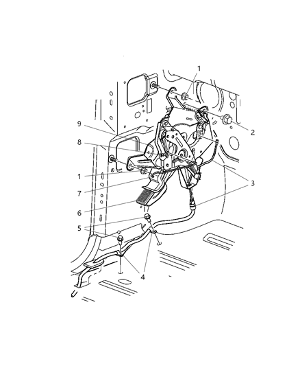 2004 Dodge Durango Cable-Parking Brake Release Diagram for 52113686AA