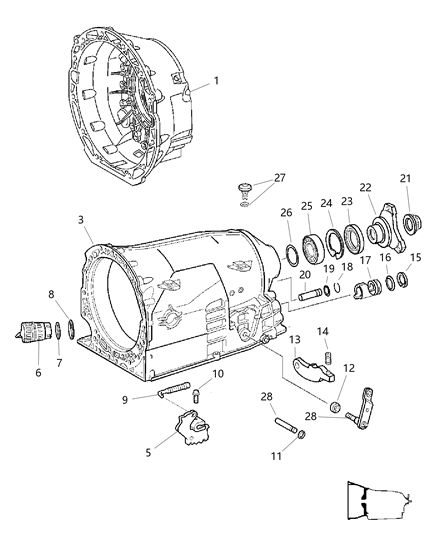 2005 Jeep Grand Cherokee YOKE-Output Diagram for 52108628AA