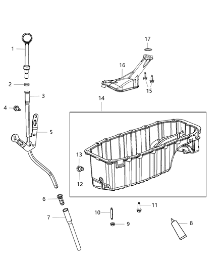 2019 Jeep Compass Engine Oil Pan And Related Parts Diagram 1