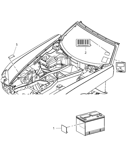 2008 Dodge Viper Label-Air Conditioning System Diagram for 5181401AA