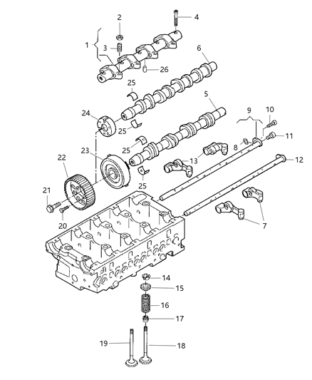 2010 Chrysler Sebring Camshaft & Valvetrain Diagram 2