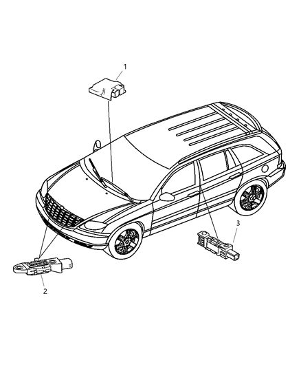 2004 Chrysler Pacifica Air Bag Modules & Sensors Diagram