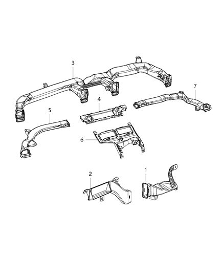 2020 Ram 2500 Ducts, Front Diagram