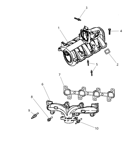 2005 Jeep Grand Cherokee Manifolds - Intake & Exhaust Diagram 2