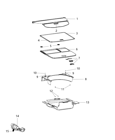 2019 Jeep Cherokee Carpet-Trunk Diagram for 68288895AA