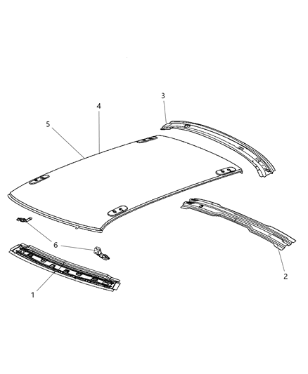 2011 Dodge Challenger Header-Roof Rear Diagram for 5112800AD