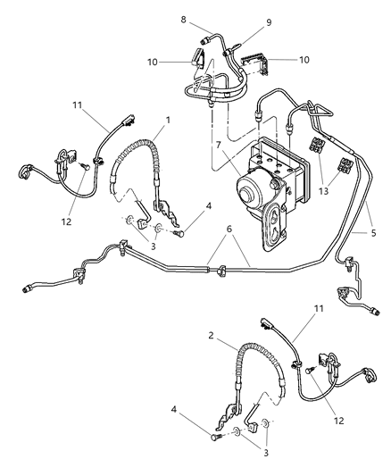 2005 Chrysler Pacifica Line-Brake Master Cylinder Diagram for 4683949AD