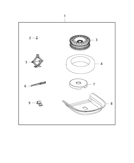 2016 Chrysler 200 Emergency Kit, Spare Tire Diagram