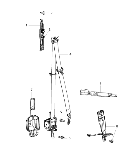 2021 Jeep Grand Cherokee Seat Assy-Front Outer Diagram for 6JW98HL1AE