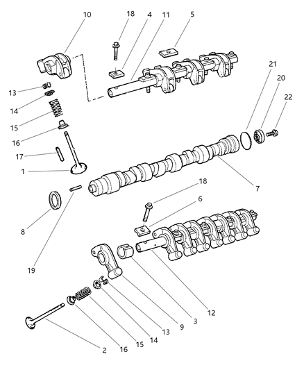 2002 Dodge Neon Camshaft & Valves Diagram