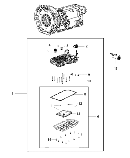 2020 Jeep Wrangler Valve Body & Related Parts Diagram 1